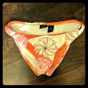 Floral Mossimo Bikini Bottoms, orange & white